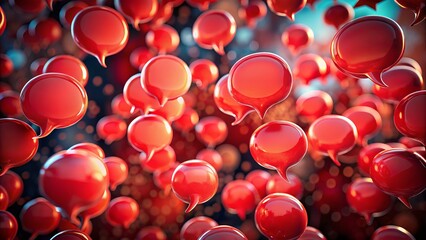 Urgent Communication: Red Speech Bubbles in a Documentary Style