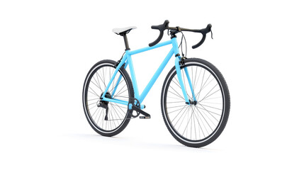 Obraz premium Stylized blue bicycle rendered in 3D isolated on a white background