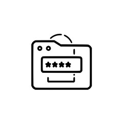 Obraz premium Secure online file access. A graphic depicting password protected digital file folder, emphasizing online data security and privacy.