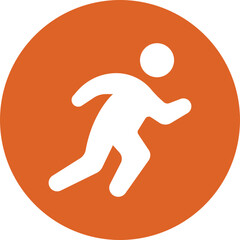 Sprinting glyph circle icon