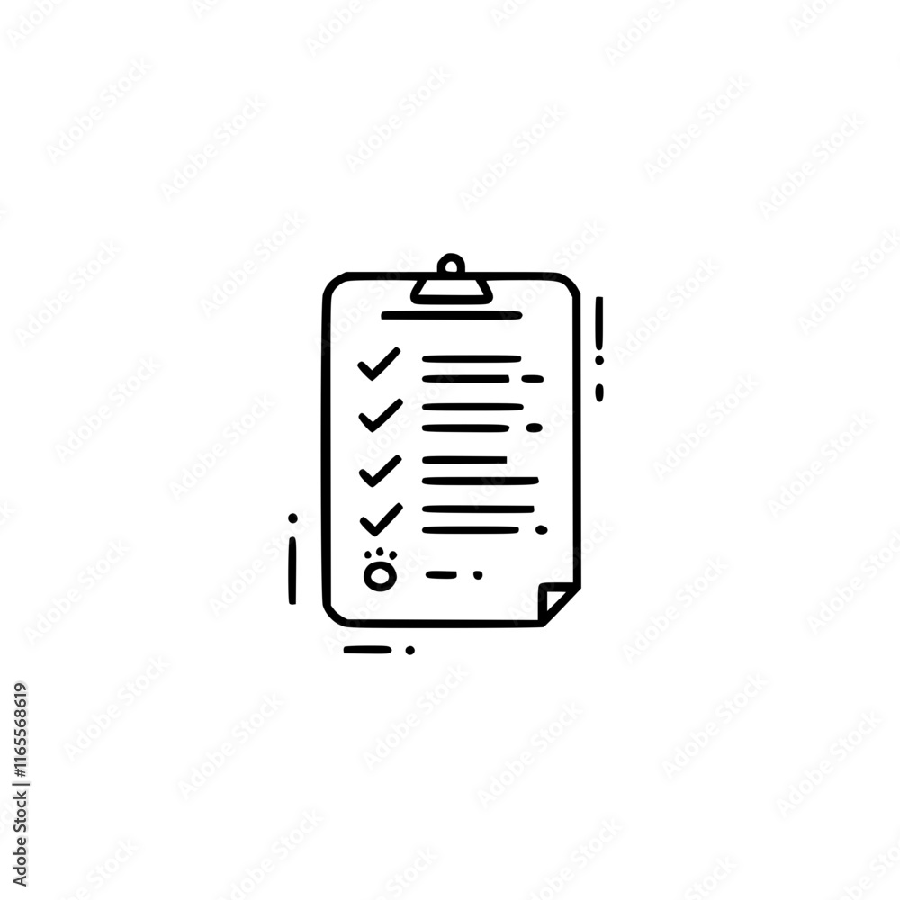 Poster checklist on clipboard. completed tasks marked with checkmarks. simple, clean design. ideal for proj