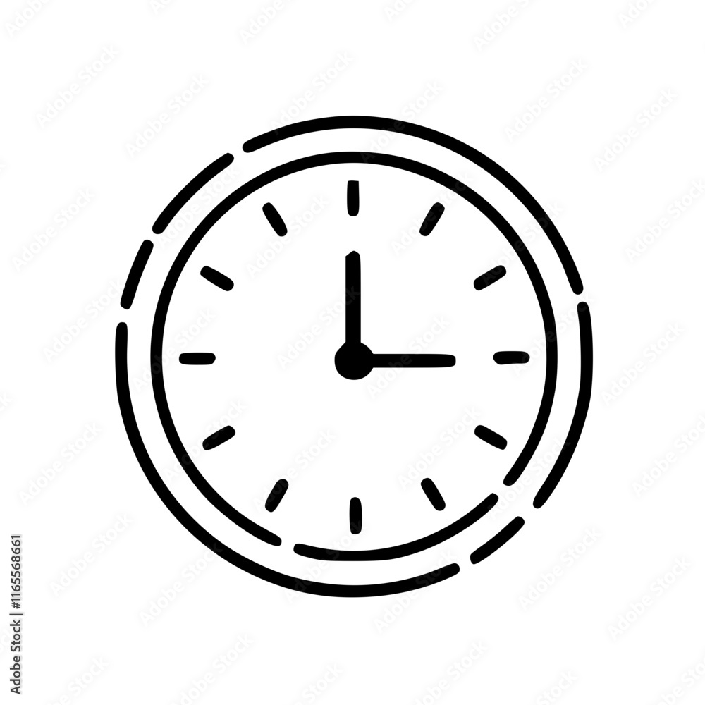 Poster simple clock design, minimalist style. perfect for websites, apps, or presentations needing a clean 