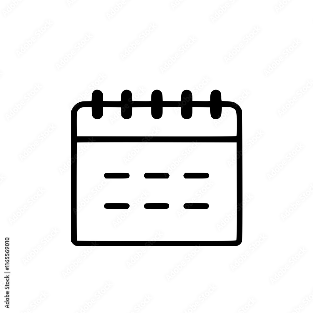 Poster simple line art icon of a desk calendar. perfect for scheduling, reminders, and organization apps. c