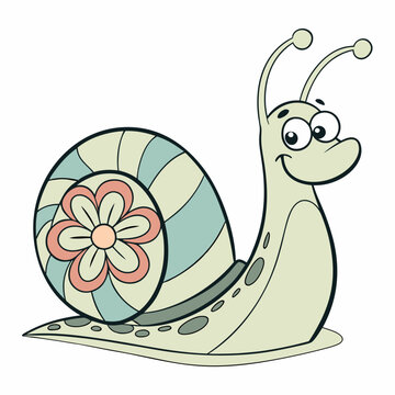 recommend clip art: Happy Snail with Flower Shell