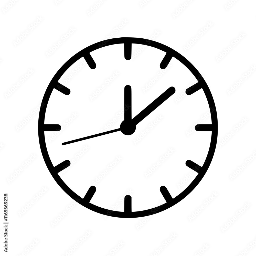 Poster simple clock face design, perfect for time management or scheduling applications. clean lines and mi