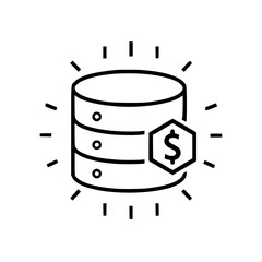 Database Management and Financial Data Security.  A secure database icon with a dollar sign emphasizes financial data protection and secure server management.