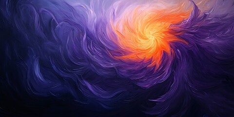 Obraz premium fluid art in swirling shades of purple and orange creating dynamic movement 