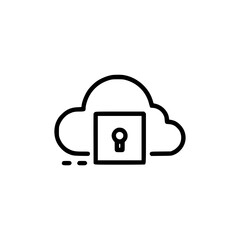 Fototapeta premium Secure cloud storage. A padlock icon within a cloud symbol represents data encryption and safety in the cloud.