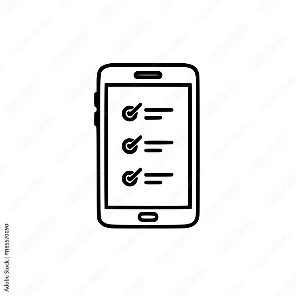 Poster checklist app on a smartphone screen. three items are checked off, indicating task completion. simpl