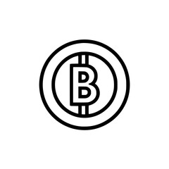 Cryptocurrency coin symbol.  A simple, bold graphic representing a digital currency token. Ideal for financial, technological, and blockchain-related projects.