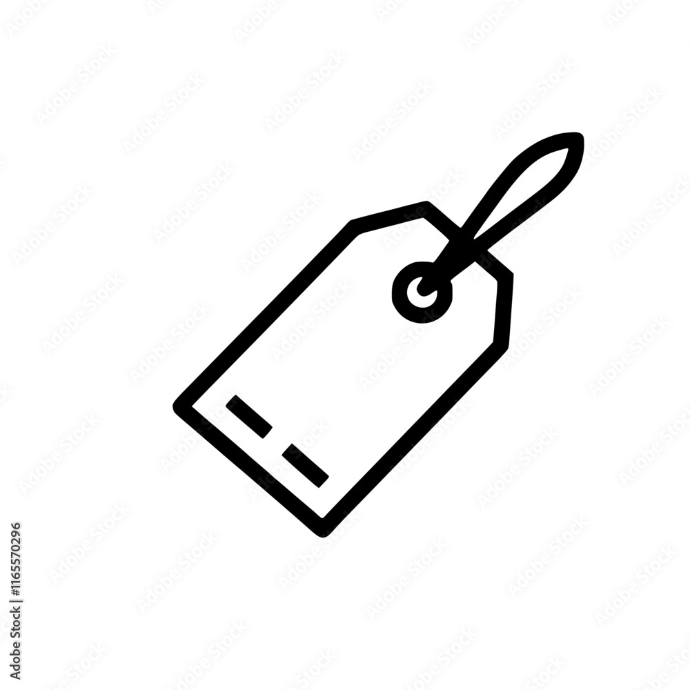 Aufkleber blank price tag with string, perfect for adding your own text and design. ideal for retail, e-commer
