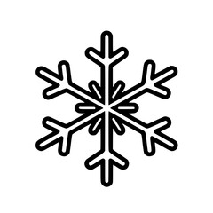 A simple, bold, black and white snowflake design. Perfect for winter themes, holiday designs, and more.  Clean lines and symmetrical design make it versatile for various applications.