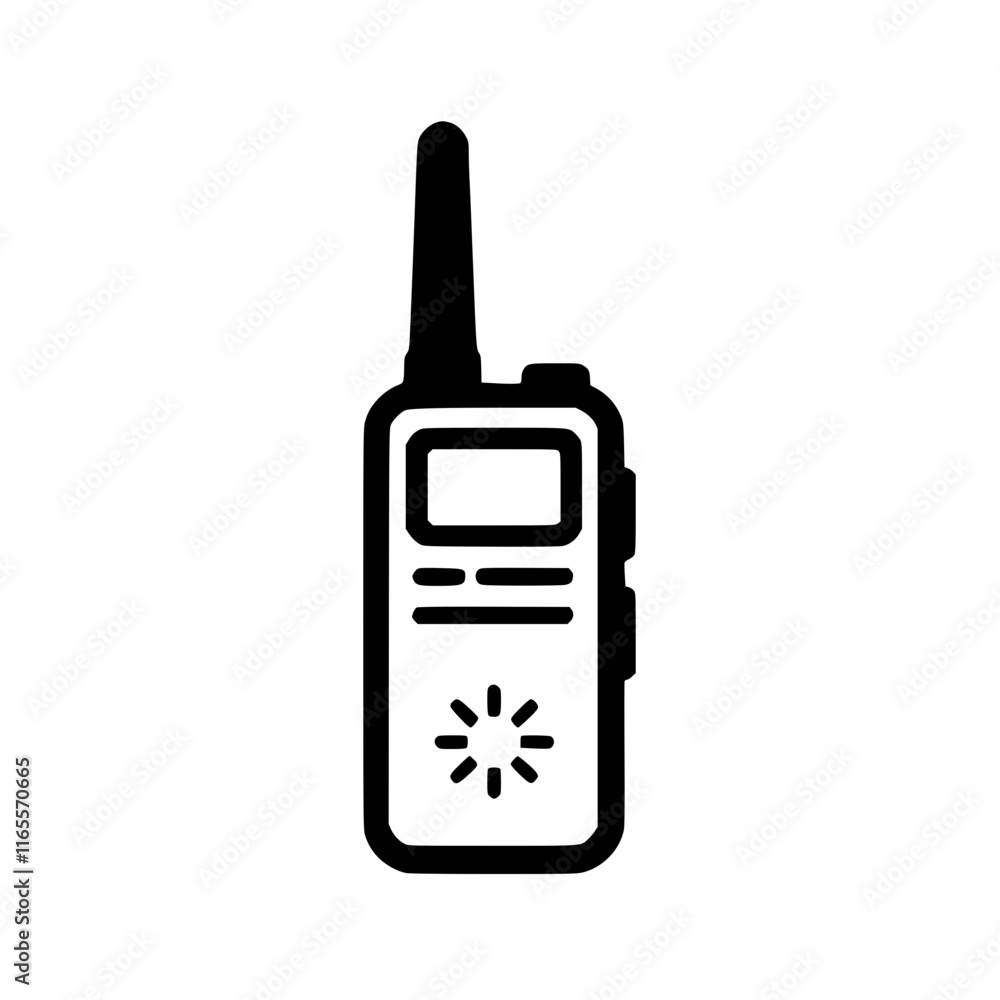 Poster a portable two-way radio, perfect for communication in various settings. its sleek design and clear 