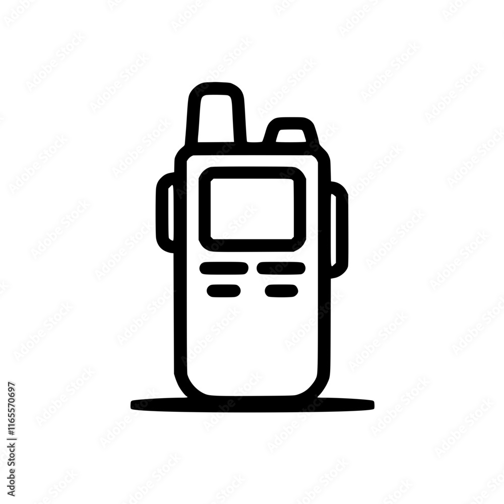 Poster a portable two-way radio, ideal for communication in various settings. its compact design and clear 