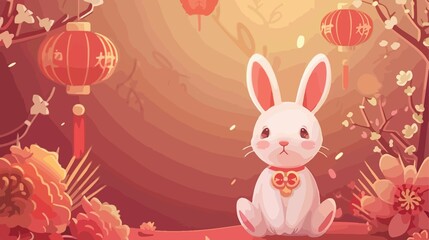 Obraz premium 2023 Chinese New Year Rabbit Zodiac Symbol Celebration Image