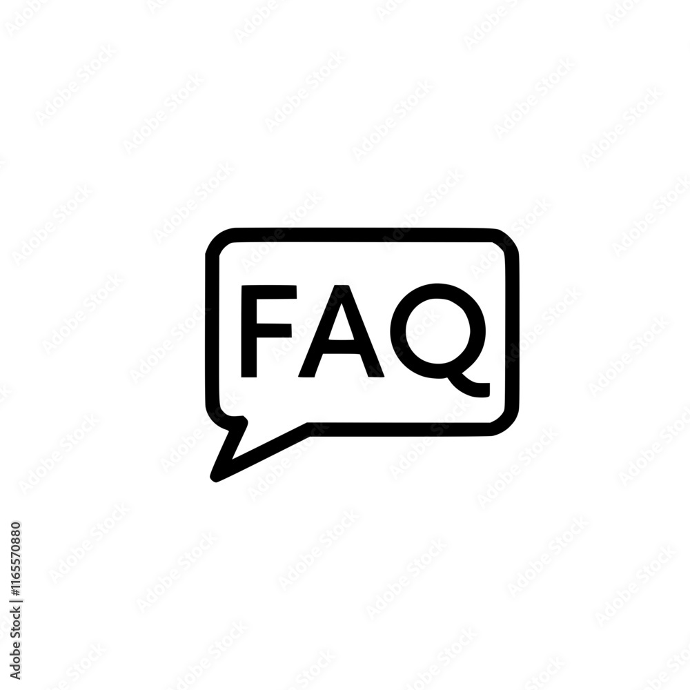 Poster faq icon: a simple, bold graphic representing frequently asked questions. ideal for websites, apps, 