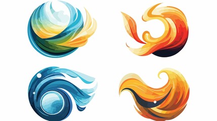 Abstract Icon Set with Four Distinctive Designs for Creative Projects