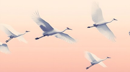 Obraz premium Graceful Crane Silhouettes
