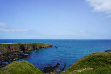 View over cliffs and ocean in Scotland