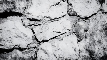 Obraz premium A textured stone wall shows rugged irregular shapes