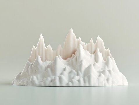 Surreal Sound Wave Mountain Range with Selective Focus