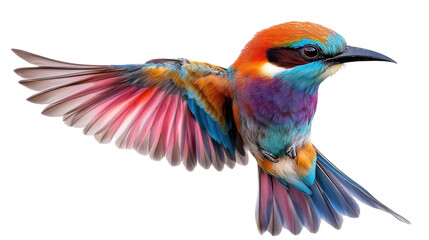 Fototapeta premium bee eater bird fly fully body isolated on white background