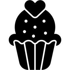 cake, heart, muffin, dessert, cup cake Icon