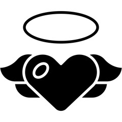 angel, heart wings, heart, valentine day, romantics Icon