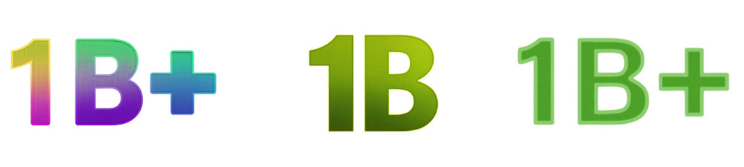 1B text of Multiple color and Design on transparent background image