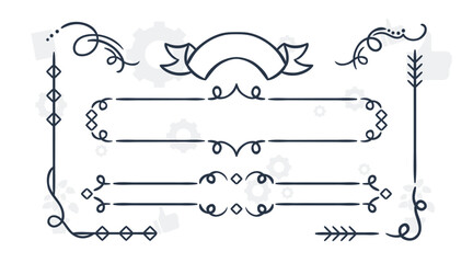 Set of hand drawn vector line border. Lines, borders, underline pencil strokes, drawing dividers. Doodle design. Geometric vintage fashion collection.