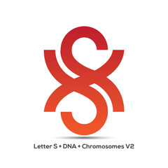 Letter S+DNA+Chromosomes v2 creative logo design icon