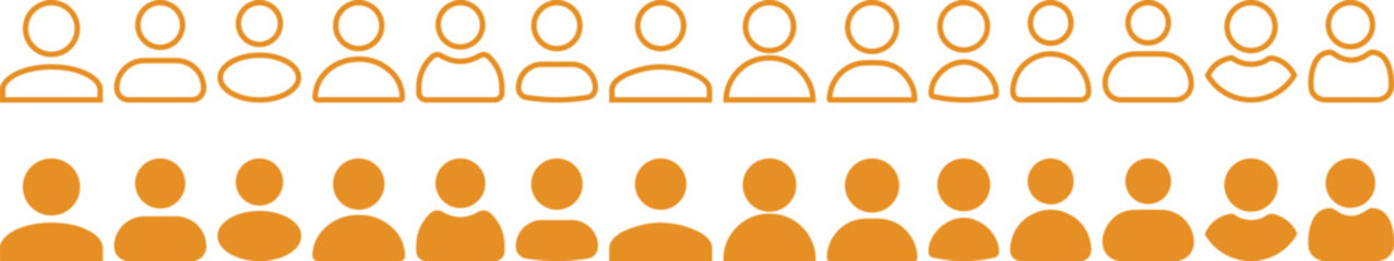 User Icon set. Profile icon. Monochrome icon. People sign. account symbol. Leader and workers. People icon set in trendy flat style. Team logo. Icon for business card  design. Vector design