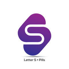 S letter with pills creative logo design icon