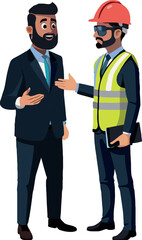 Architect explaining building project to businessman