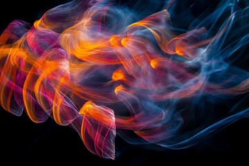 Fototapeta premium Abstract swirling light painting artwork displaying vibrant colors