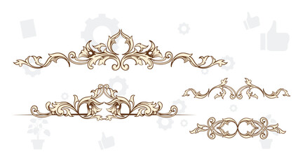 Set of wreath, flowers, leaf branches in hand drawn pattern. Foliage line art design for wedding, card, invitation, greeting, logo.