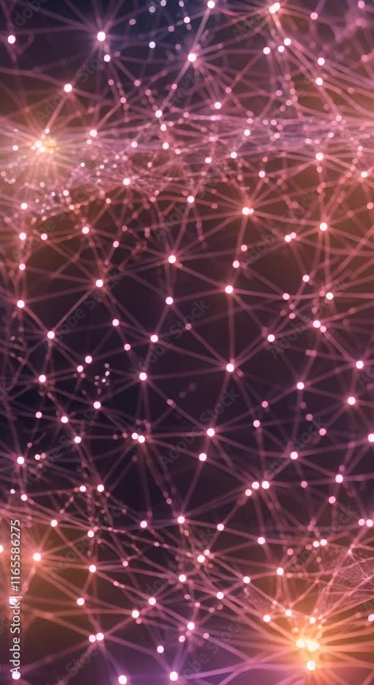Poster digital neural network structure with glowing connections futuristic visual of a digital neural netw