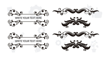 Set of wreath, flowers, leaf branches in hand drawn pattern. Foliage line art design for wedding, card, invitation, greeting, logo.