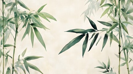 Fototapeta premium Serene Bamboo Forest Landscape
