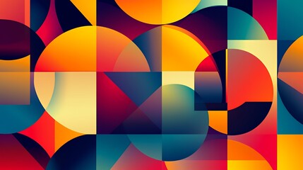 Obraz premium Abstract Geometric Design With Vivid Colors And Shapes