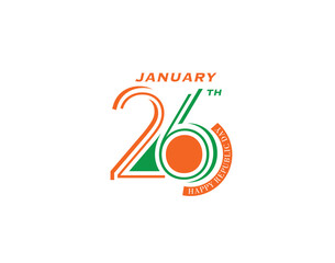 26 January Indian Republic day concept. Vector Illustration.