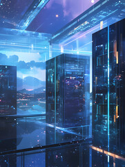 abstract futuristic city