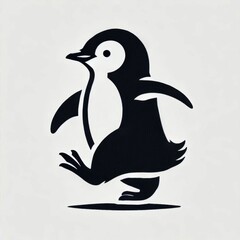 Obraz premium walking penguin icon illustration