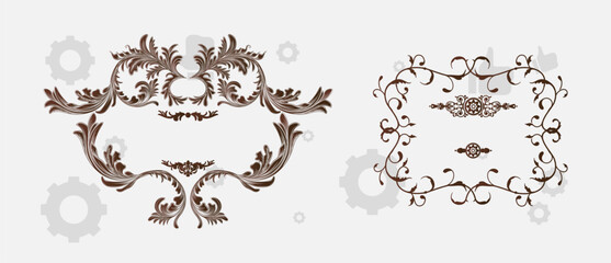 Collection of geometric vector floral frames. Round, oval, triangle, square Borders decorated with hand drawn delicate flowers, branches, leaves, blossom.