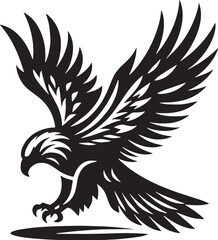 Eagle Silhouette line art vector illustration on white background