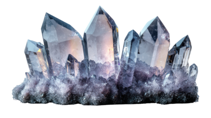 beautiful crystal 3d rendering front view on white background