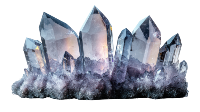 beautiful crystal 3d rendering front view on white background