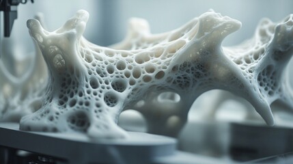 Modern 3D Printing Technology, crafting technique, closeup manufacturing
