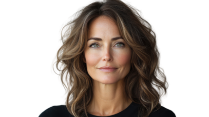 portrait of a woman on white background