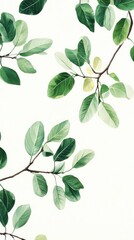 Delicate Watercolor Leaves Pattern - A Breathtaking Botanical Print for Your Home Decor